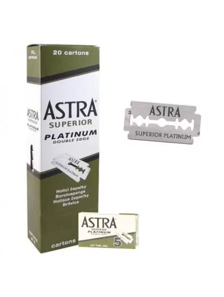 100 Lâminas de Barbear Dupla Astra Superior Platinum
