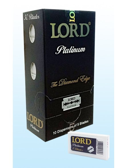 50 Lâminas de Barbear Dupla Lord Platinum