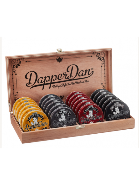 Expositor de Madeira para 24 Pomadas Dapper Dan (Vazio)