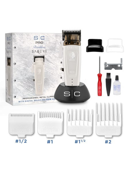 Máquina de Corte Profissional Clipper Saber 2.0 Branca StyleCraft